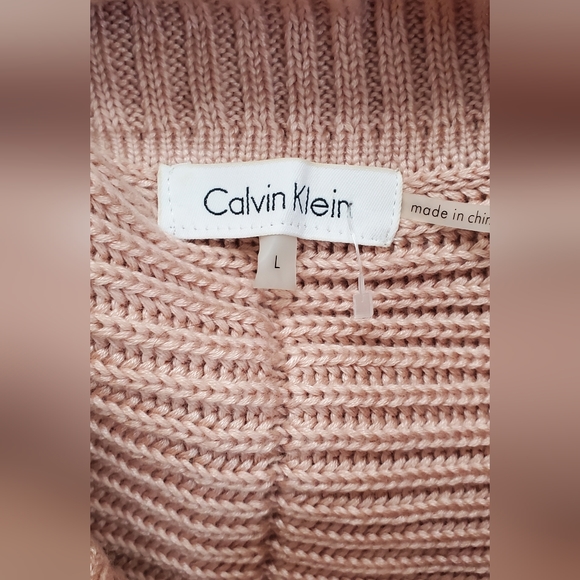 Calvin Klein Pink Knit Cowl Neck Oversized Sweater - Picture 4 of 5